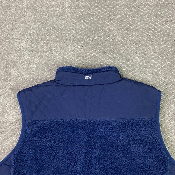 Vineyard Vines Reversible Fleece Plaid Vest Women's XL Blue Green Scotch Check - Picture 8 of 15